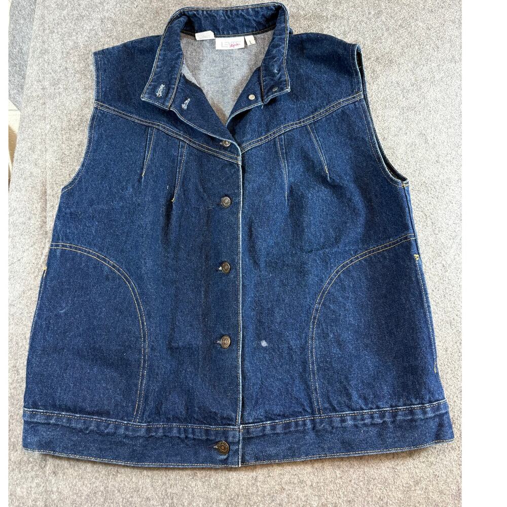 VINTAGE 90s Levis Tops Vest Womens Blue Denim Trucker Jean Jacket 80s Large